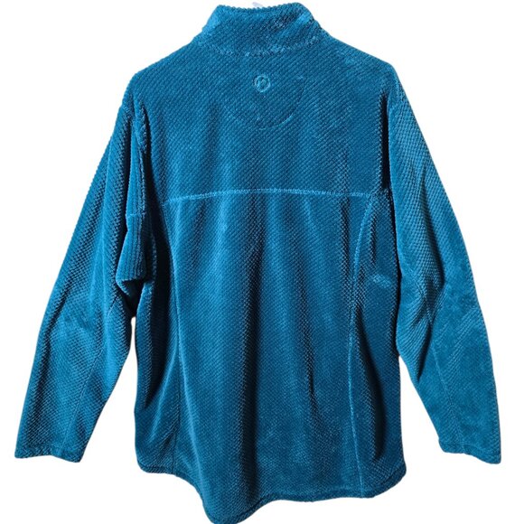 Magellan Outdoors Pullover Men's 1X Teal Fleece Quarter Zip Jacket Fishing - Picture 6 of 11